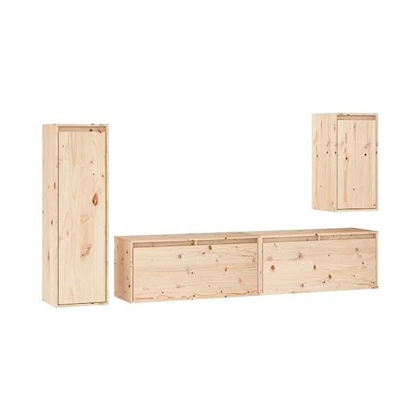 RAUGAJ Meuble TV 4 pièces en pin massif