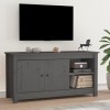Meuble TV gris 103x36,5x52 cm pin massif