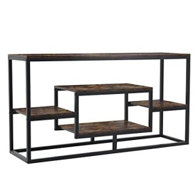 Becko US Meuble TV console avec étagères de rangement pour téléviseurs jusquà 55" écran plat et console multimédia pour le s