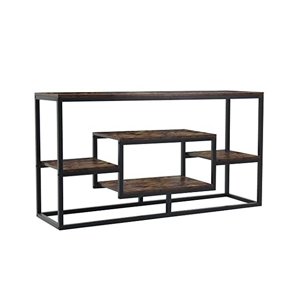 Becko US Meuble TV console avec étagères de rangement pour téléviseurs jusquà 55" écran plat et console multimédia pour le s
