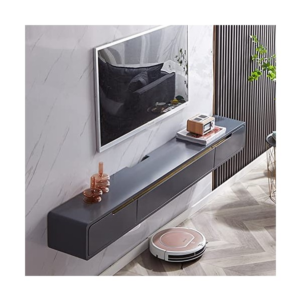 ROLTIN Meuble TV Flottant Meuble TV Mural Meuble TV Flottant - Console multimédia Murale avec 2 tiroirs, Meuble TV Flottant p