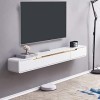 ROLTIN Meuble TV Flottant Meuble TV Mural Meuble TV Flottant - Console multimédia Murale avec 2 tiroirs, Meuble TV Flottant p
