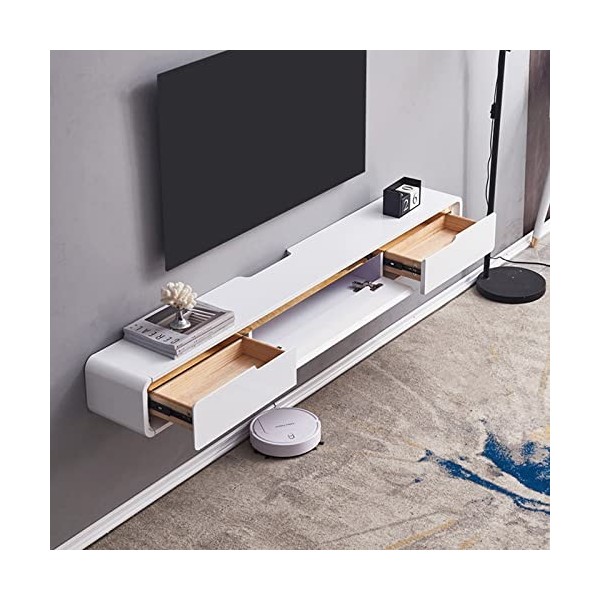 ROLTIN Meuble TV Flottant Meuble TV Mural Meuble TV Flottant - Console multimédia Murale avec 2 tiroirs, Meuble TV Flottant p