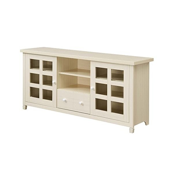 Convenience Concepts Newport Park Lane Meuble TV à 1 tiroir avec armoires de rangement et étagères pour téléviseurs jusquà 6