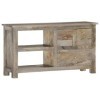 DCRAF Couleur : chêne gris meuble TV 100 x 30 x 55 cm bois de manguier massif