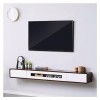 Support mural pour TV Meuble TV flottant en bois, meuble TV mural de 78,7 pouces, étagères flottantes avec 2 tiroirs, console