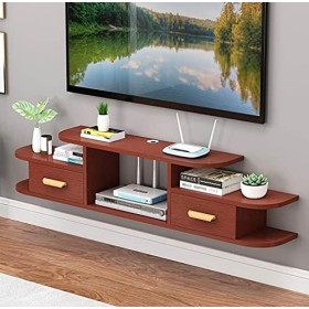 Meuble TV Suspendu, Meuble TV Flottant Robuste et Durable, Meuble de Rangement Organisateur pour Composants TV pour Salon Cha