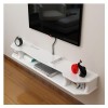 Meuble TV Flottant, Meuble TV Mural, Clapier de Rangement pour Console Multimédia, Étagères de Rangement, avec Trous pour Câb