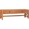 Suuim Meuble TV en Bois avec 2 tiroirs et Pieds en X, Centre de Divertissement en Bois de Teck recyclé, Console TV, Meuble mu