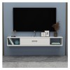 Meuble TV Flottant, Console multimédia TV pour Centre de Divertissement Mural de 55 Pouces, Grand Banc TV de Rangement pour L