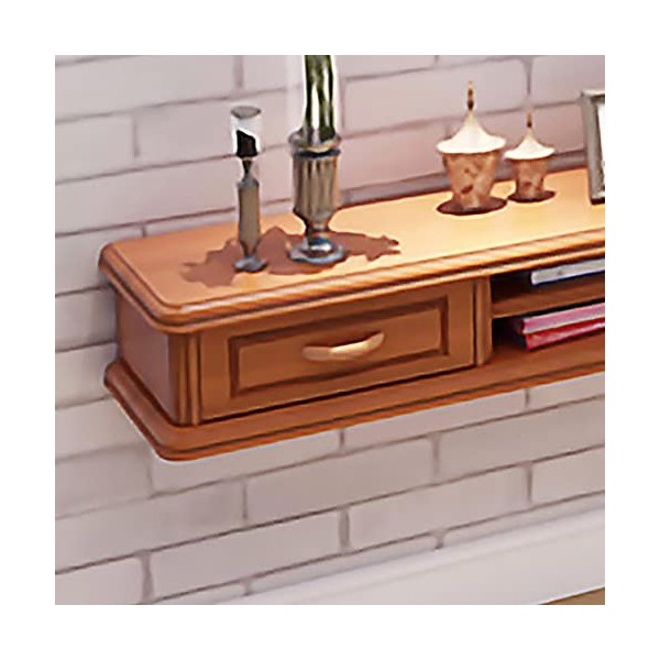 AVIMYA Meuble TV Flottant Meuble TV Mural, Meuble TV Flottant Support Mural Unité de Divertissement avec 2 Tiroirs pour Petit