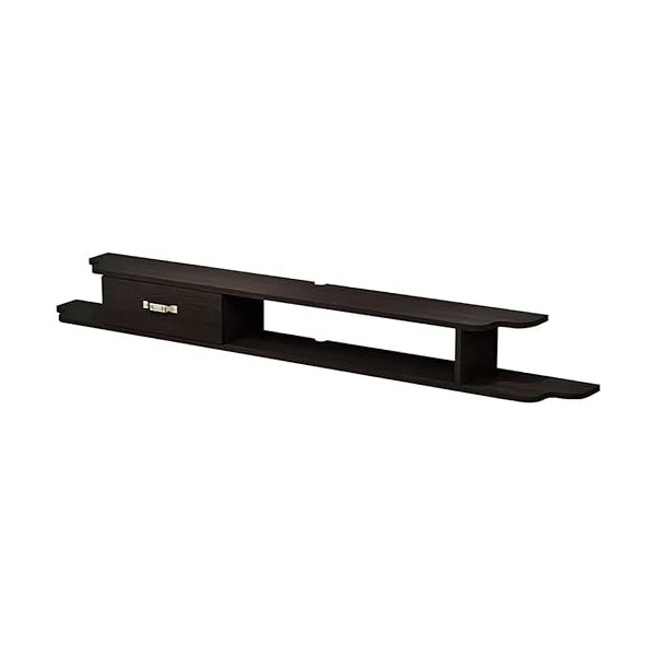 Meuble TV Suspendu, Unité de Divertissement Flottant en Bois Massif, Meuble TV Mural Minimaliste Multifonctionnel pour Salon 