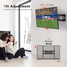 Redbat Support Mural TV pour Téléviseurs LCD LED Plats/Incurvés de 23-60 Pouces, pivotant, Inclinable et Rotation, Support TV