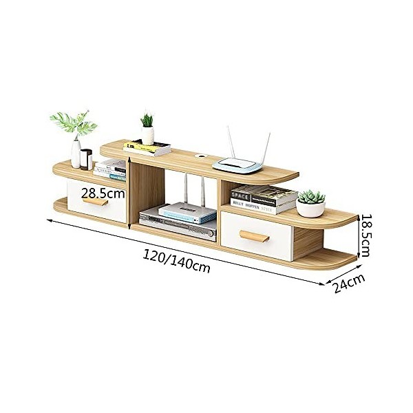 Meuble TV Flottant, Coins Arrondis Meuble TV Suspendu, Armoire Murale Suspendue Support de Décodeur pour Salon Chambre/A / 14