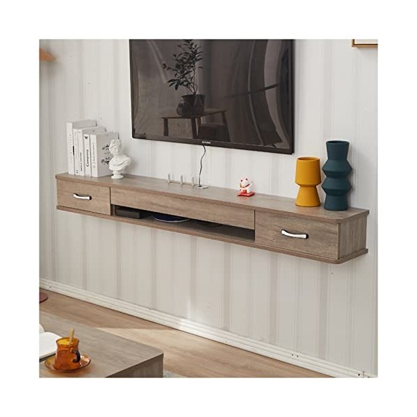 Mural sous Meuble TV Console TV Flottante Armoire de Divertissement avec tiroirs et Rangement pour Salon Chambre Salle multim
