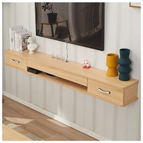 Mural sous Meuble TV Console TV Flottante Armoire de Divertissement avec tiroirs et Rangement pour Salon Chambre Salle multim