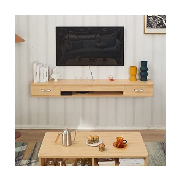 Mural sous Meuble TV Console TV Flottante Armoire de Divertissement avec tiroirs et Rangement pour Salon Chambre Salle multim