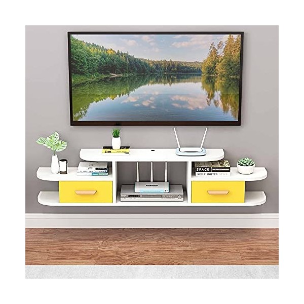 ROLTIN Meuble TV Flottant, Meuble TV Flottant, Meuble TV Mural, Meubles de Centre de Divertissement Média pour Salon Chambre/