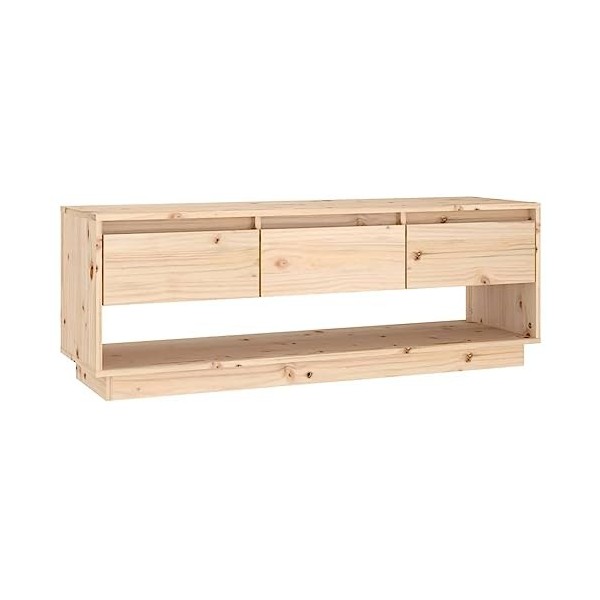 vidaXL Meuble TV Armoire Basse Centre de Divertissement Armoire Média Salon Salle de Séjour Intérieur Noir 110,5x34x40 cm Boi