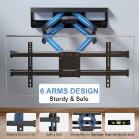 suptek Support Mural TV, Support TV Orientable et Inclinable pour Télévision Plat et Incurvé LCD LED 32-84 Pouces,Support Mur