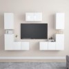 Home Hardware Businese Meuble TV 7 pièces en bois Blanc brillant