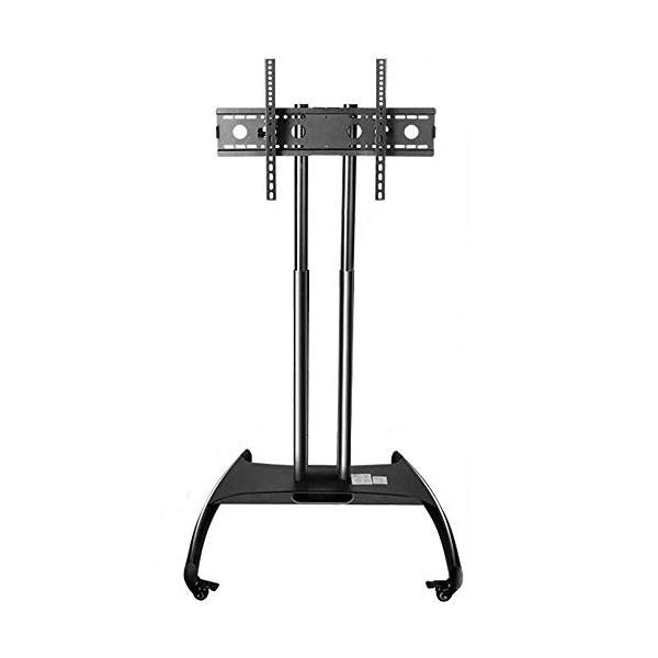 WYJW Étagère de Plancher pour téléviseur en Acier Inoxydable pour téléviseurs de 32 à 70 Pouces, Meuble TV Noir sur roulettes