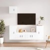 TALCUS Home Hardware Businese Meuble TV 5 pièces en bois Blanc brillant