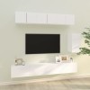 CBLDF Meuble TV 6 pièces en bois blanc