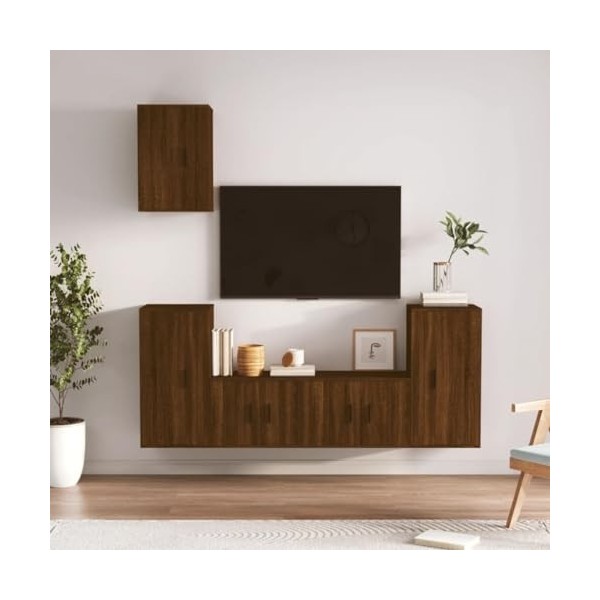 WOODEY Meuble TV 5 pièces en chêne marron