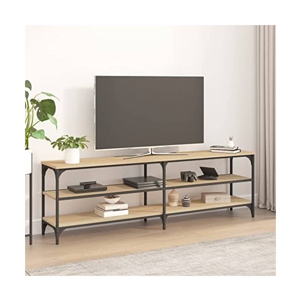VEEKI Meuble TV, Meuble TV Suspendu, Meuble TV Industriel, Meuble TV Bois, Meuble Chambre, Convient pour Salon ou Chambre, ch