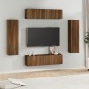 CUTSKY Meuble TV 6 pièces en chêne marron
