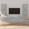 TALCUS Home Hardware Businese Meuble TV 6 pièces en bois Gris béton