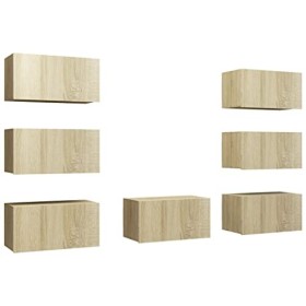 TEKEET Meuble TV 7 pièces Chêne Sonoma 30,5 x 30 x 60 cm Meubles en bois dingénierie
