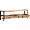 Meuble TV Meuble TV en Bois Salon Meuble TV Console Multimédia 59,1" x11,8 x17,7 Bois de Manguier Massif pour Salon, Couloir,