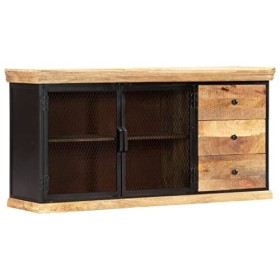 vidaXL Buffet Meuble TV Armoire Basse Stéréo Meuble Multimédia Support pour TV Salon Salle de Séjour Maison Bois de Manguier 