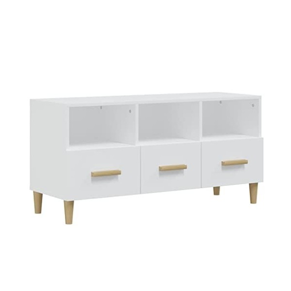 VEEKI Meuble TV, Meuble TV Suspendu, Meuble TV Industriel, Meuble TV Bois, Meuble Chambre, Convient pour Salon ou Chambre, Bl