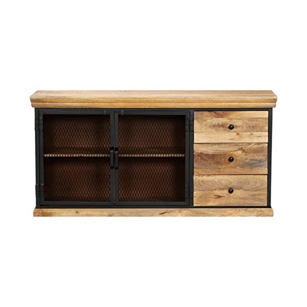 vidaXL Buffet Meuble TV Armoire Basse Stéréo Meuble Multimédia Support pour TV Salon Salle de Séjour Maison Bois de Manguier