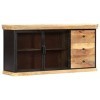vidaXL Buffet Meuble TV Armoire Basse Stéréo Meuble Multimédia Support pour TV Salon Salle de Séjour Maison Bois de Manguier 
