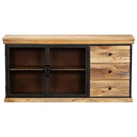 vidaXL Buffet Meuble TV Armoire Basse Stéréo Meuble Multimédia Support pour TV Salon Salle de Séjour Maison Bois de Manguier 