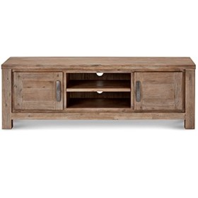Ibbe Design Alaska Meuble TV Support de télévision Buffet bas pour Salon, Chambre, Style Scandinave Brun Bois dacacia Massif
