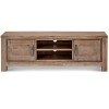Ibbe Design Alaska Meuble TV Support de télévision Buffet bas pour Salon, Chambre, Style Scandinave Brun Bois dacacia Massif