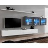 Paris Prix - Meuble TV Mural Design Switch Xvii 340cm Blanc & Gris