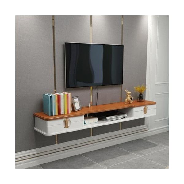 Étagère TV Flottante, Meuble TV Flottant Mural, Console multimédia, étagère Murale Flottante pour Meuble TV, Support de Range