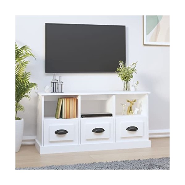 Générique Meuble TV Blanc 100x35x50 cm Bois dingénierie,25.58 KG,816288, Meubles, Meubles TV