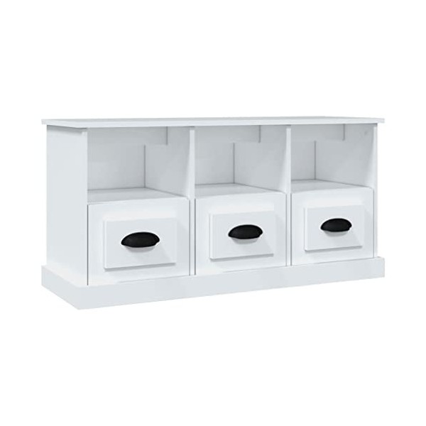 Générique Meuble TV Blanc 100x35x50 cm Bois dingénierie,25.58 KG,816288, Meubles, Meubles TV