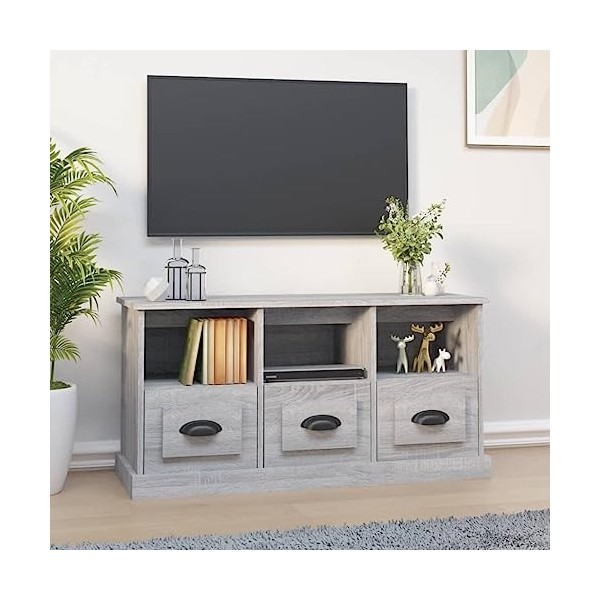 Générique Meuble TV Sonoma Gris 100x35x50 cm Bois dingénierie,25.58 KG,816294, Meubles, Meubles TV