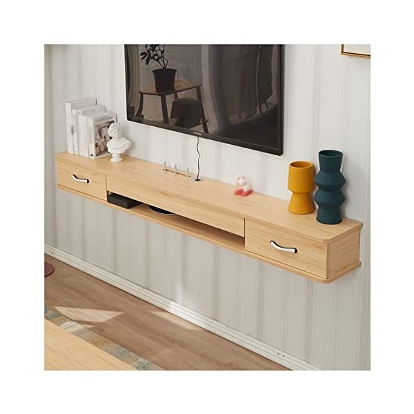 Meuble TV Flottant, Meuble TV Mural, Console multimédia de Divertissement, étagères Flottantes avec Porte, pour sous la télév