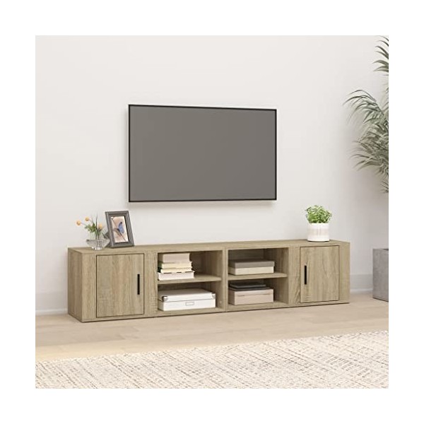 Générique Meubles TV 2 pcs Chêne Sonoma 80x31,5x36 cm Bois dingénierie,26.4 KG,819443, Meubles, Meubles TV