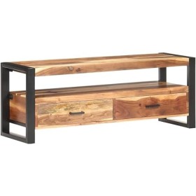 Suuim Meuble de Rangement TV en Bois avec Deux tiroirs et Une étagère, Buffet de Rangement, Meuble TV, Console multimédia de 