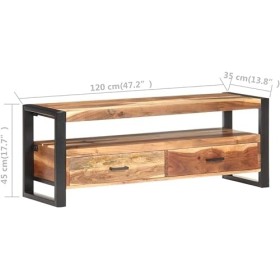 Suuim Meuble de Rangement TV en Bois avec Deux tiroirs et Une étagère, Buffet de Rangement, Meuble TV, Console multimédia de 